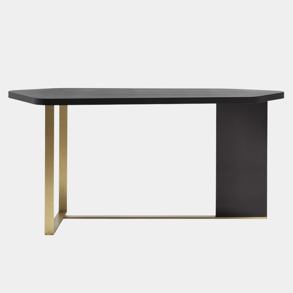 Italian Ashwood Luxury Writing Desk with Satin Brass Detailing