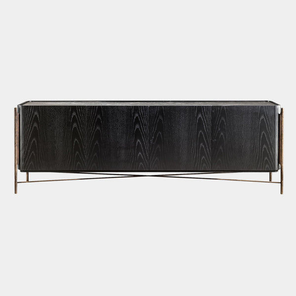 Italian Black Ash Luxury Sideboard with Porcelain Top