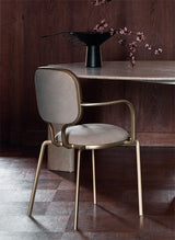 Jacopo Cast Frame Luxury Dining Armchair in a room setting, second view