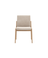 Laskasas Jayne Dining Chair in White upholstery with ash wood legs