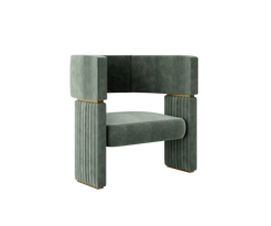 The Jetclass Cadeirão Metropolis armchair: Inspired by classical grandeur, this luxurious piece offers customizable upholstery for a touch of personalisation.