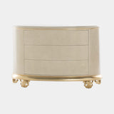 Jetclass Crown Chest of Drawers in cream lacquer with gold leaf feet