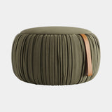 Jetclass Draper Pouf, low, shown in olive velvet