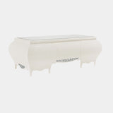 New York Desk in ivory lacquer with carved details