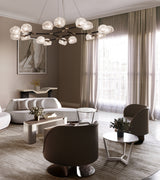 Caffe Latte Jute Round Rug in a room setting