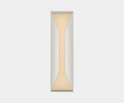 Wet rated Stretto Medium Sconce for outdoor use. Luxury modern sconce perfect for patio lighting, available in burnished brass.
