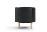 Lantine Bedside Table - Black Oak & Brass