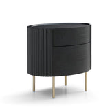 Lantine Bedside Table - Black Oak & Brass