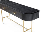 Lantine Console Table - Black Oak & Brass