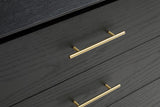 Lantine 3 Drawer Dresser - Black Oak & Brass