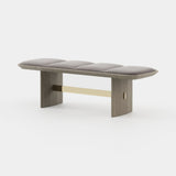 Laskasas Albert Bench in Athens Dark Brown faux leather