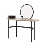 Laskasas Arcadia Dressing Table in Beige Grey, angle view, transparent background