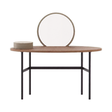 Laskasas Arcadia Dressing Table in Walnut, front view, transparent background
