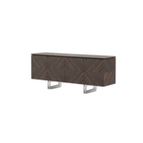 Laskasas Boris Sideboard in starburst smoked eucalyptus veneer with metal legs