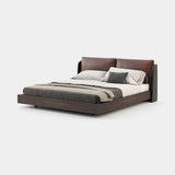 Laskasas Brooke Bed in Seoul Borgogna leather