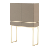 Laskasas Cannes 2 Doors Bar Cabinet in Beige Grey with transparent background