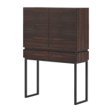 Laskasas Cannes 3 Doors Bar Cabinet in Smoked Eucalyptus with transparent background