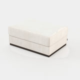 Laskasas Charlie Pouf in Xangai White weave, third view