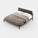 Laskasas Clare Bed in Athens Dark Brown faux leather, fourth view