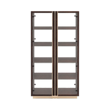 Laskasas D'Arc Bookcase in Smoked Eucalyptus, front view, with transparent background