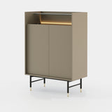 Laskasas Desmond Bar Cabinet in Beige Grey Lacquer Matte