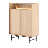 Laskasas Desmond Bar Cabinet in Smoked Oak with transparent background