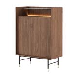 Laskasas Desmond Bar Cabinet in Walnut with transparent background