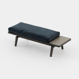 Laskasas Devon Bench in Vienna Deep Blue velvet, third view