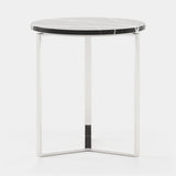 Laskasas Dili Side Table in Nero Marquina Polished Marble