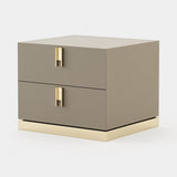 Laskasas Emily Bedside Table in Beige Grey Lacquer Matte