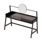 Laskasas Hamlet Dressing Table in Smoked Oak, high angle view, transparent background