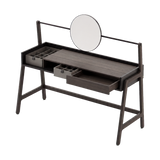 Laskasas Hamlet Dressing Table in Smoked Oak with drawers open, transparent background