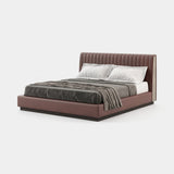 Laskasas Harry Bed in Seoul Borgogna leather
