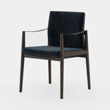 Laskasas Jayne Chair with Arms in Vienna Deep Blue velvet