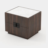 Laskasas Lady Bedside Table in Smoked Eucalyptus Veneer Matte, third view