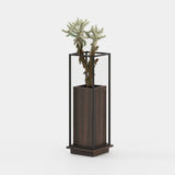 Laskasas Lanie Flower Pot in Smoked Eucalyptus Veneer Matte