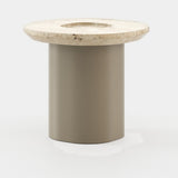 Laskasas Lao Side Table in Beige Grey Lacquer Matte