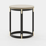 Laskasas Lyssa Side Table in Beige Grey Lacquer Matte, second view