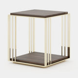 Laskasas Megan Side Table in Smoked Eucalyptus Veneer Matte