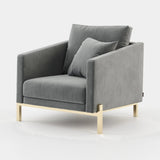 Laskasas Munique Armchair in Vienna Anthracite velvet