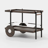 Laskasas Pitt Tea Cart in Smoked Eucalyptus Veneer Matte