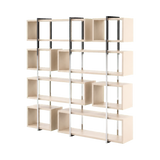 Laskasas Praga Bookshelf in Beige Grey with transparent background