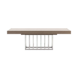 Laskasas Prestige Dining Table — Beige Grey — Chrome