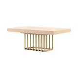 Laskasas Prestige Dining Table — Natural Oak — Gold