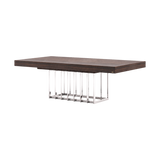 Laskasas Prestige Dining Table — Smoked Oak — Chrome