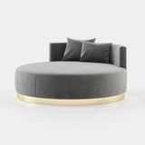 Laskasas Scarlet Chaise Longue in Vienna Anthracite velvet