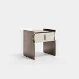 Lennox Leather Drawer Luxury Bedside Table, alternative angle
