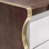Lennox Leather Drawer Luxury Bedside Table, close-up detail