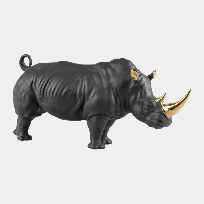 Limited Edition Black & Gold Rhino Sculpture