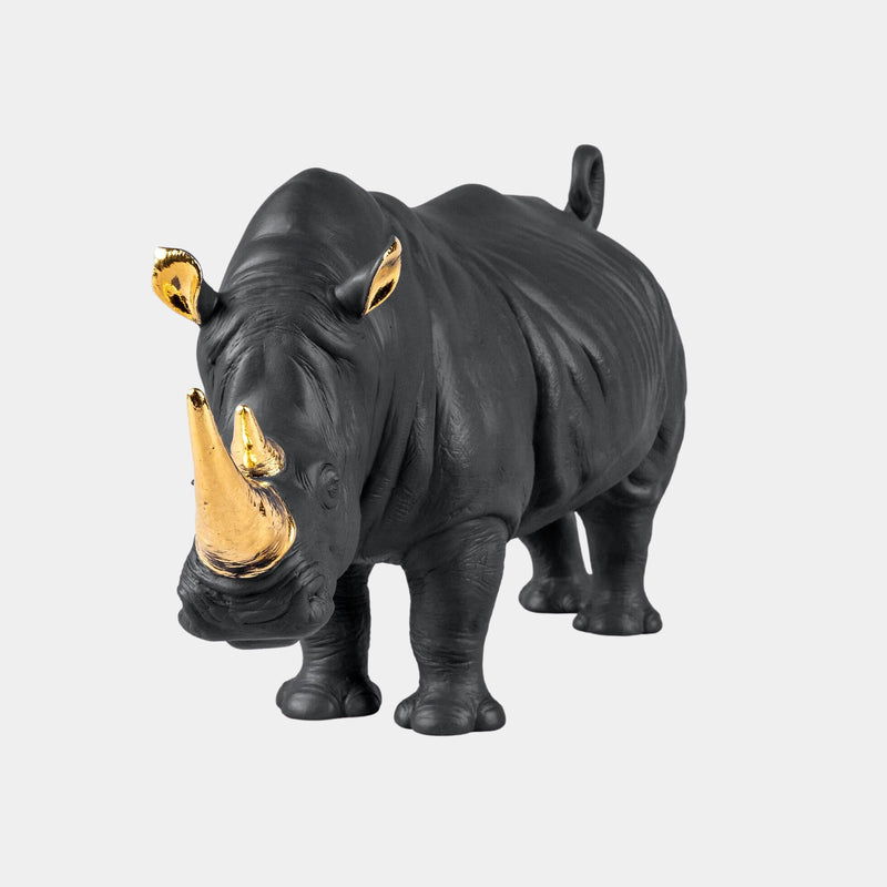 Limited Edition Black & Gold Rhino Sculpture